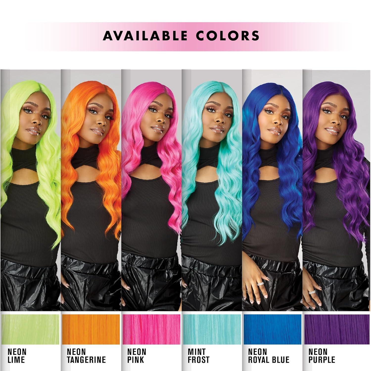 imageSensationnel Shear Muse Lace Wig Sharitta Deep Laceparting Hand Tied Ready to Wear Synthetic Prestyled Units NEONROYALBLUENEONTANGERINE