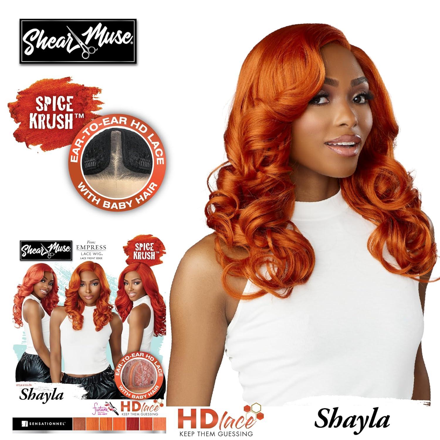 imageSensationnel Shear Muse Lace Wig Shayla Deep Laceparting Hand Tied Ready to Wear Synthetic Prestyled Units CHOCOLATECOPPERCHOCOLATECOPPER