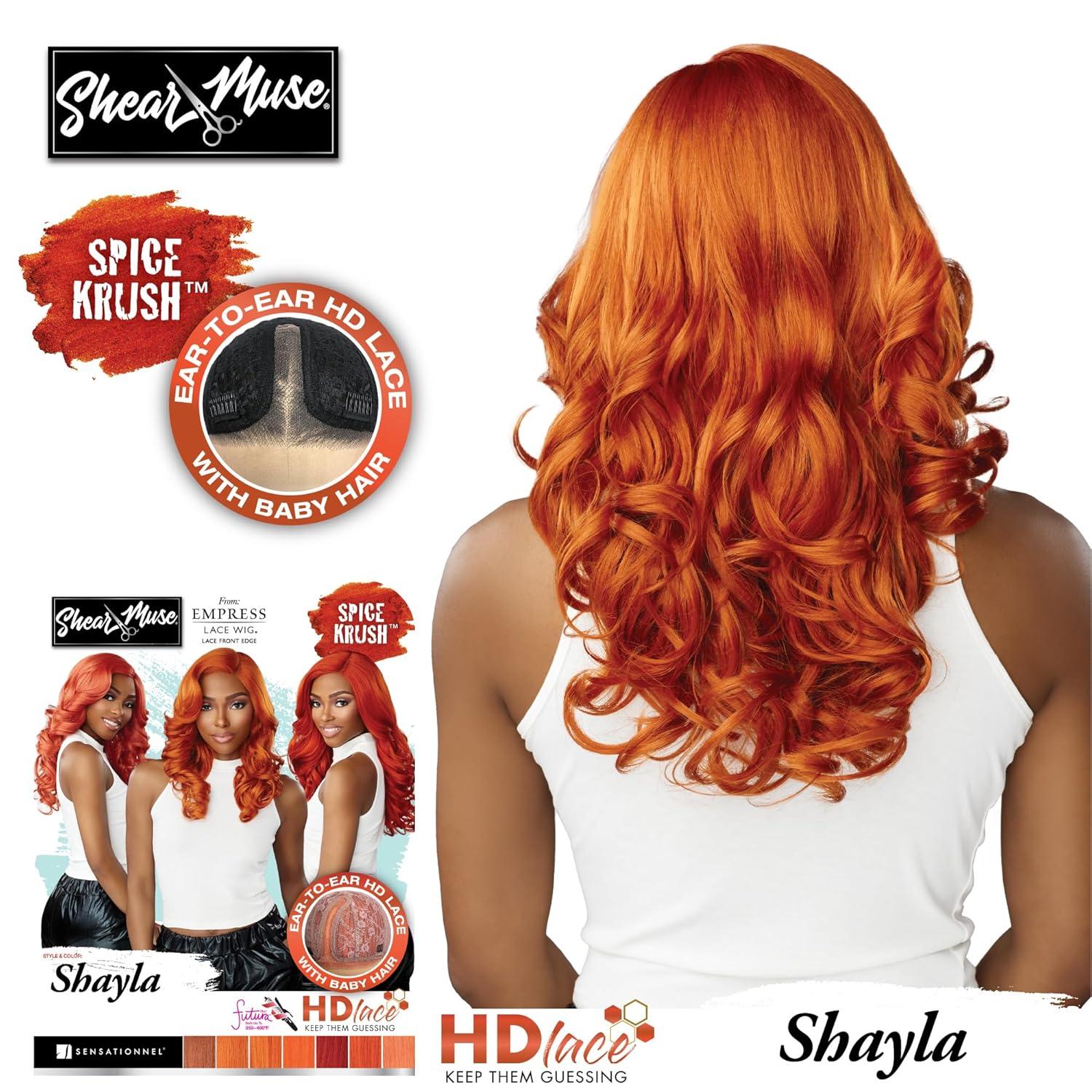 imageSensationnel Shear Muse Lace Wig Shayla Deep Laceparting Hand Tied Ready to Wear Synthetic Prestyled Units CHOCOLATECOPPERINTENSECOPPER