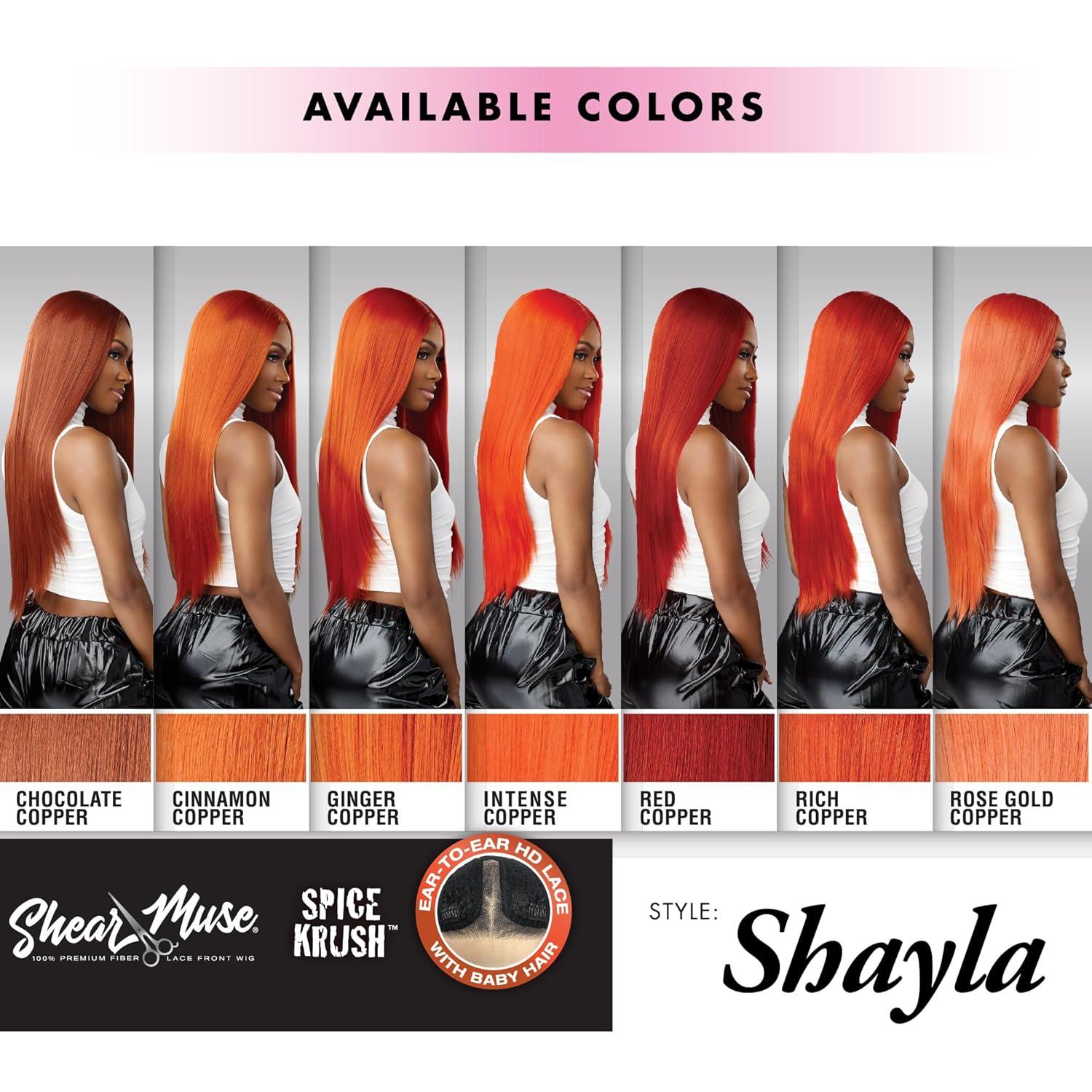 imageSensationnel Shear Muse Lace Wig Shayla Deep Laceparting Hand Tied Ready to Wear Synthetic Prestyled Units CHOCOLATECOPPERINTENSECOPPER
