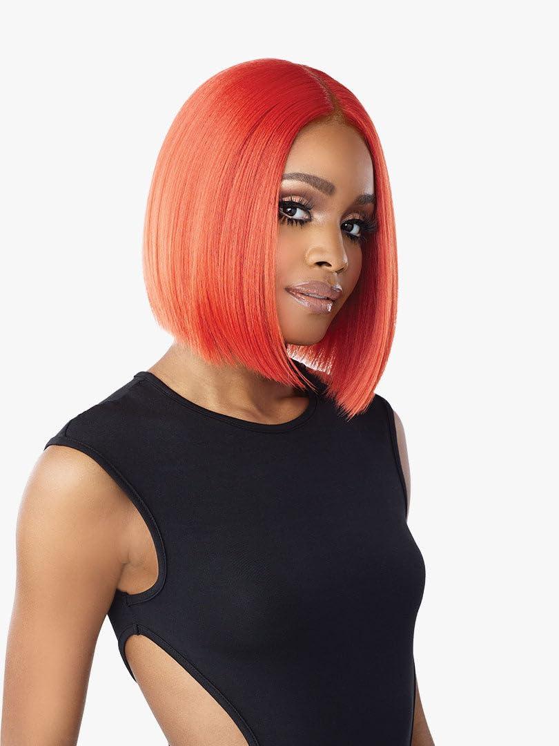 imageSensationnel Shear Muse Redkrush Lacewig Kaisha Deep Laceparting Hand Tied Ready to Wear Synthetic Prestyled Special Red Tone Series 2 DARKBROWNAPPLERED