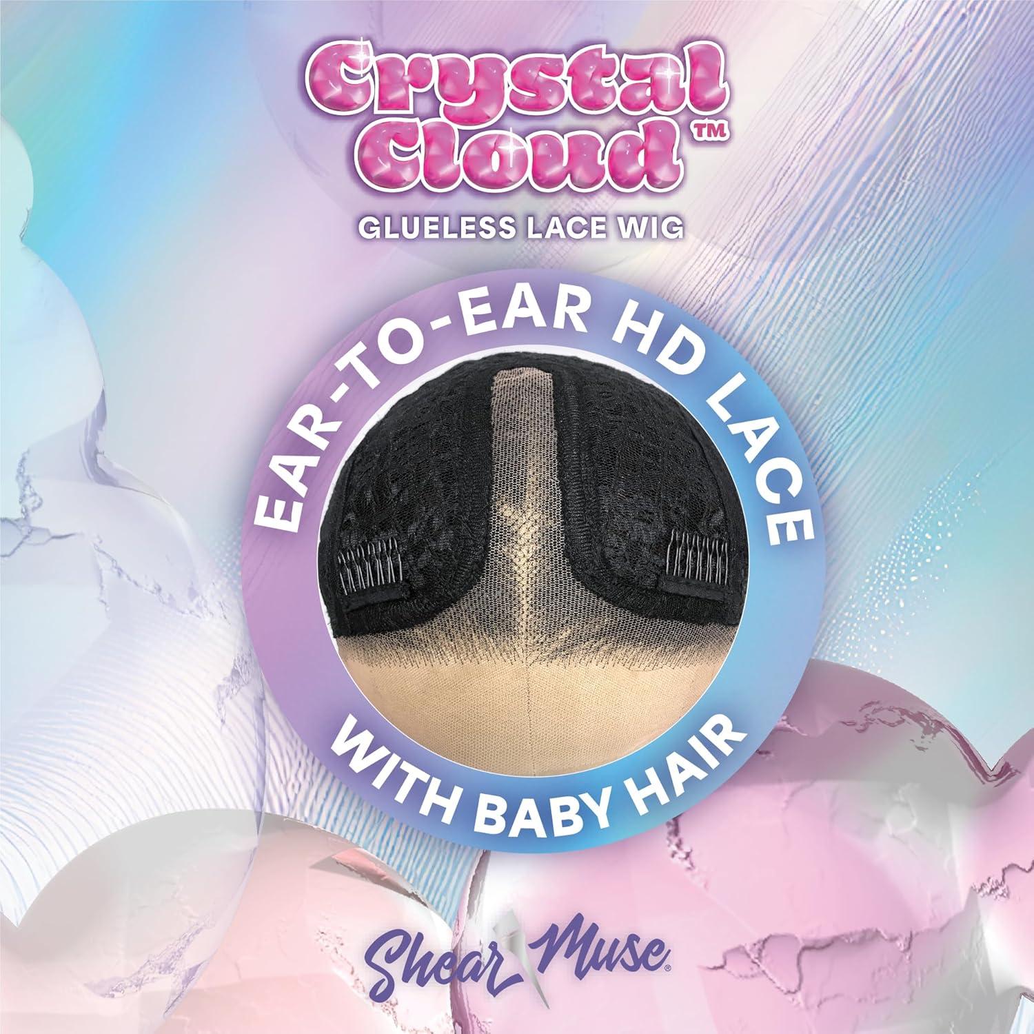 imageSensationnel ShearMuse Crystal Cloud Lace Wigs Lustra Wide 5 Inch Deep Parting Synthetic Preplucked Hairline Glueless Lacefront CORALPINKPINKPONY