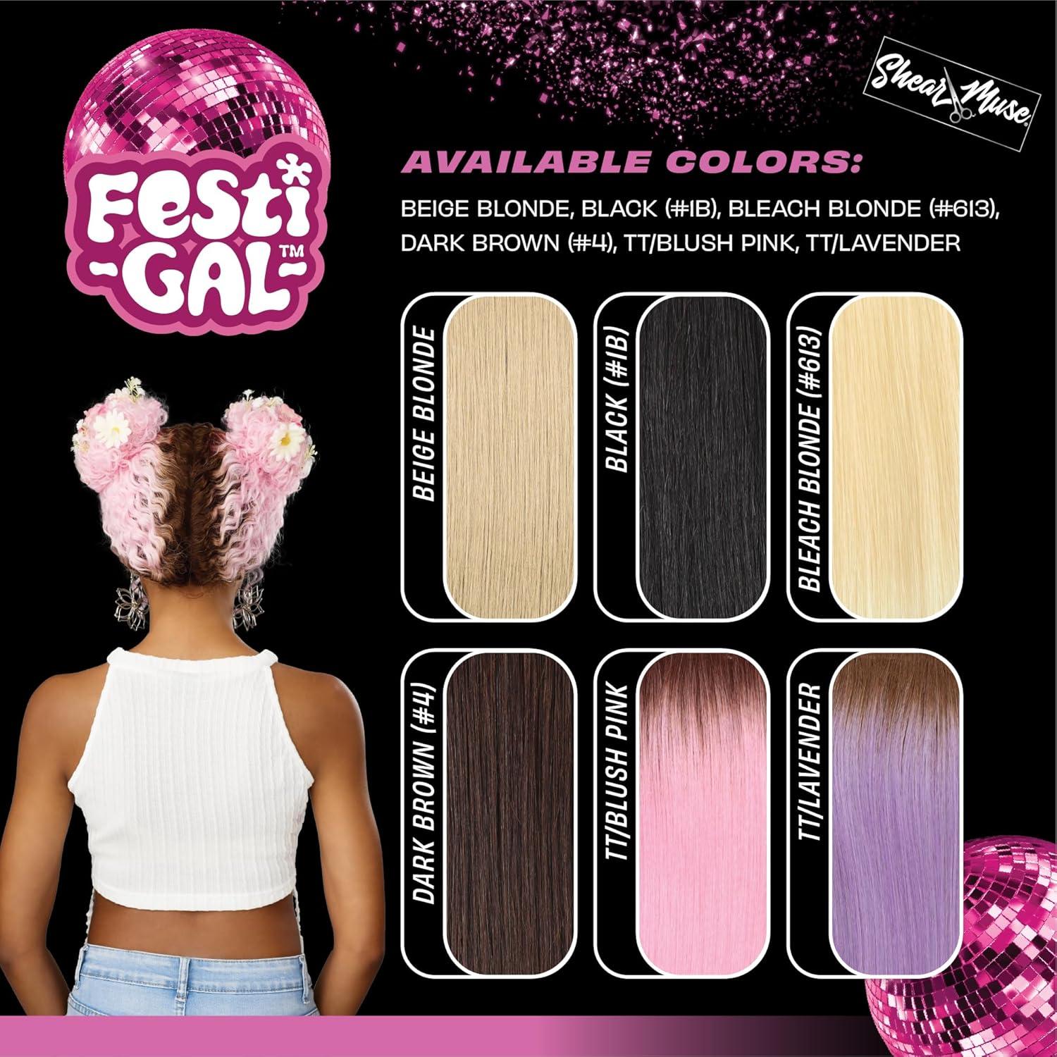 imageSensationnel Shearmuse Festigal Lacewig Bubble Gal Full Center Laceparting Hand Tied Ready to Wear Synthetic Prestyled Units BEIGEBLONDEDARKBROWN