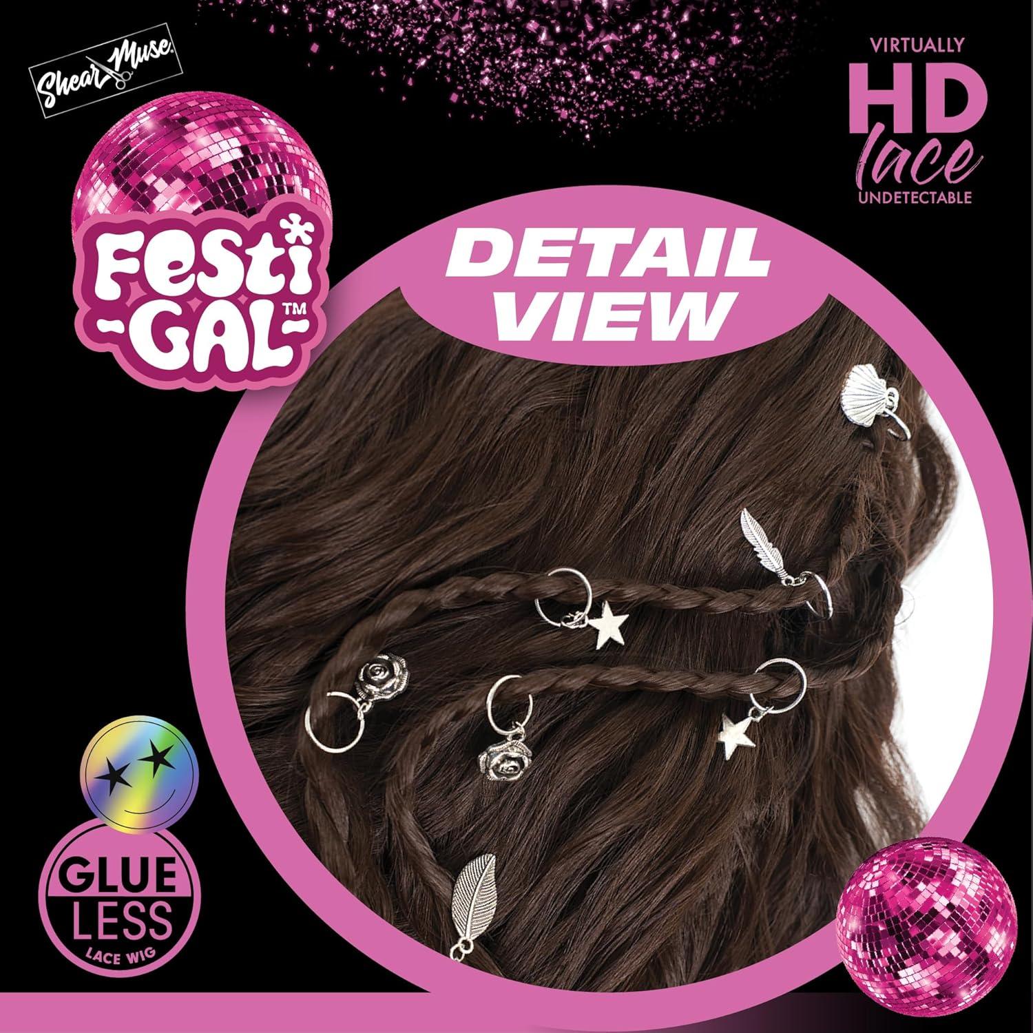 imageSensationnel Shearmuse Festigal Lacewig Dazzle Gal Glueless Ypart Laceparting Hand Tied Ready to Wear Synthetic Prestyled Units BLEACHBLONDEBLEACHBLONDE