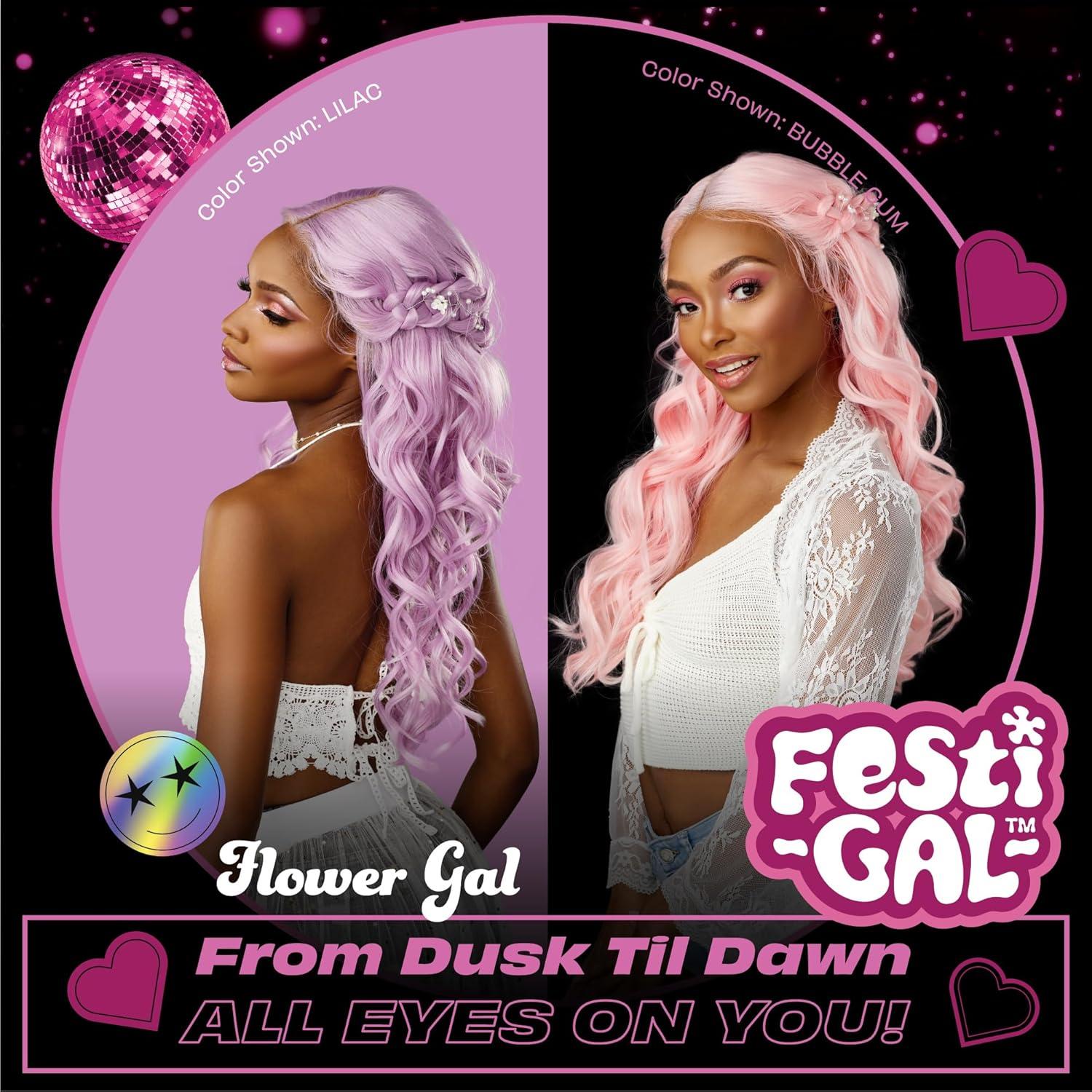 imageSensationnel Shearmuse Festigal Lacewig Flower Gal Glueless Ypart Laceparting Hand Tied Ready to Wear Synthetic Prestyled Units BLACKBLEACHBLONDE