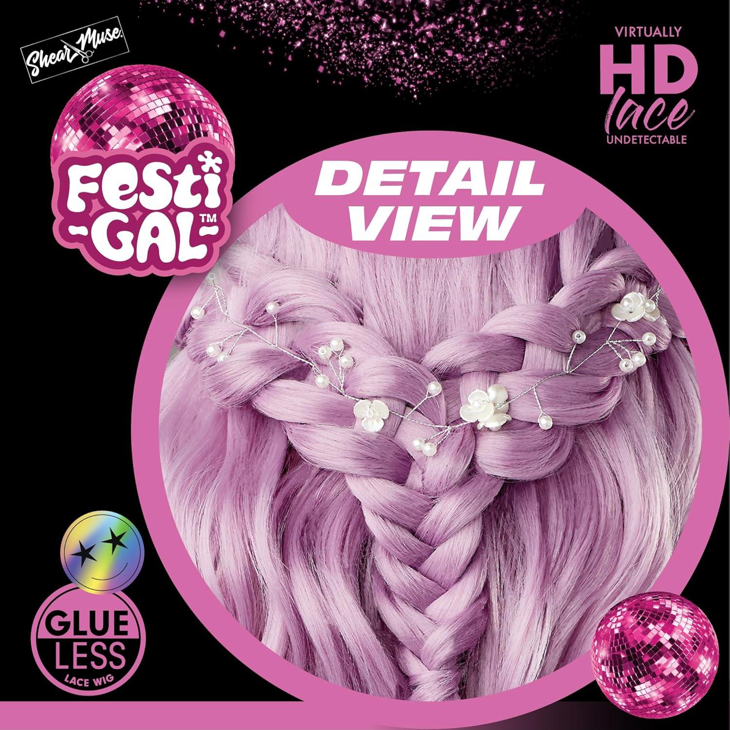 imageSensationnel Shearmuse Festigal Lacewig Flower Gal Glueless Ypart Laceparting Hand Tied Ready to Wear Synthetic Prestyled Units BLACKLILAC