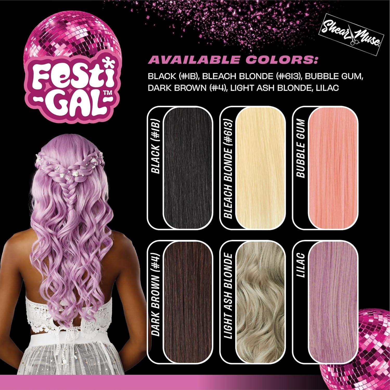 imageSensationnel Shearmuse Festigal Lacewig Flower Gal Glueless Ypart Laceparting Hand Tied Ready to Wear Synthetic Prestyled Units BLACKLILAC