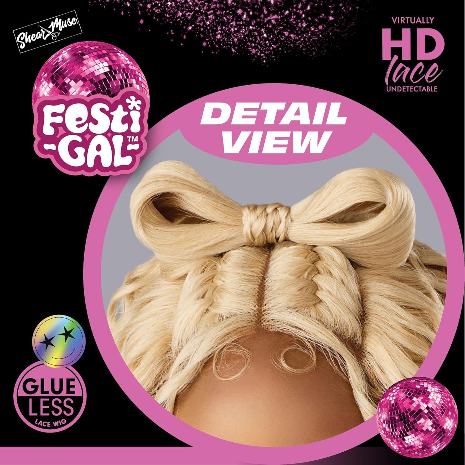 imageSensationnel Shearmuse Festigal Lacewig Ribbon Gal Glueless Laceparting Hand Tied Ready to Wear Synthetic Prestyled Units BEIGEBLONDEBLACK