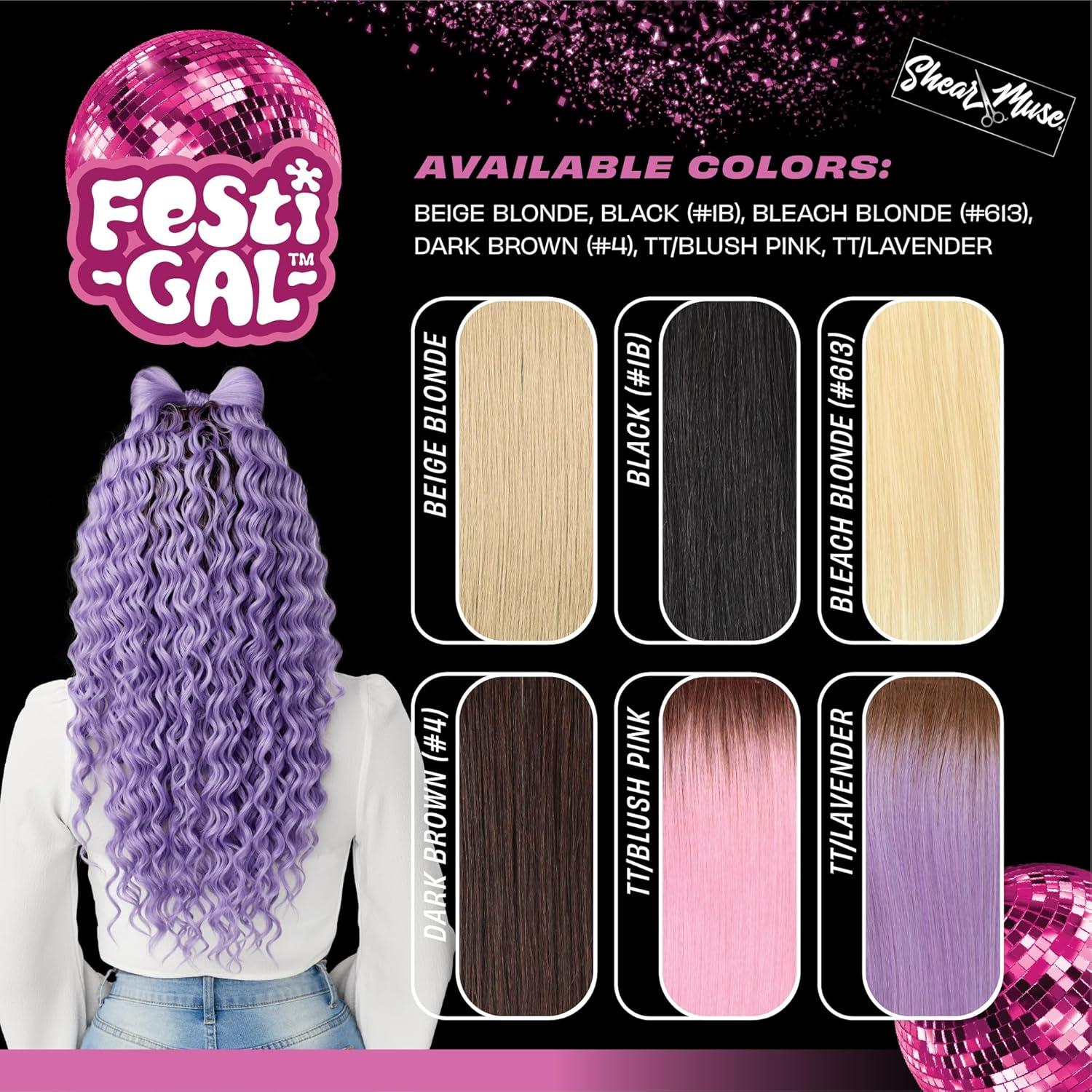 imageSensationnel Shearmuse Festigal Lacewig Ribbon Gal Glueless Laceparting Hand Tied Ready to Wear Synthetic Prestyled Units BEIGEBLONDETTLAVENDER