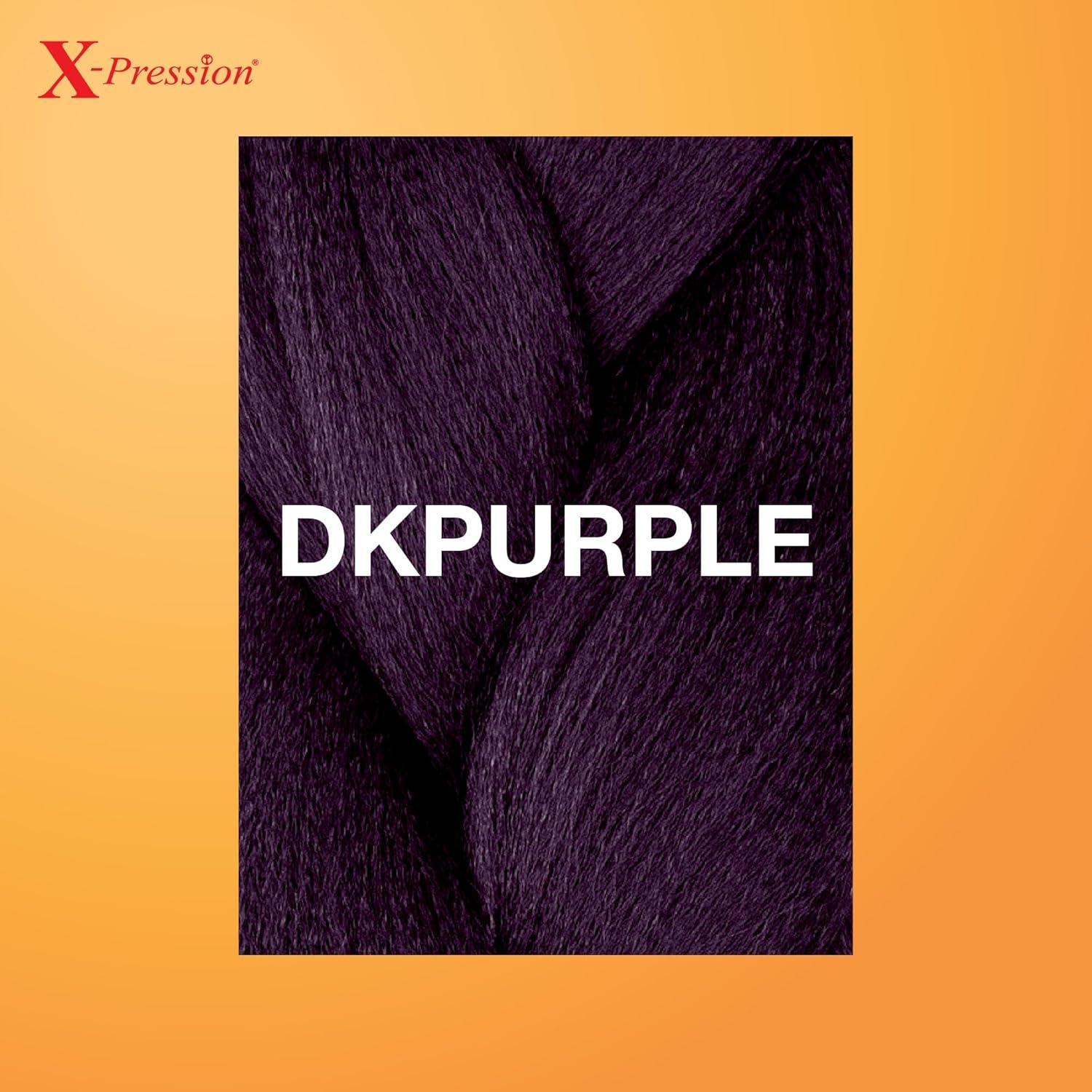 imageSensationnel Xpression prestretched braiding hair 3x braid 58 inch all kanekalon flame retardant synthetic braid for box braids and twists 1 pack 1 JETBLACKDKPURPLE