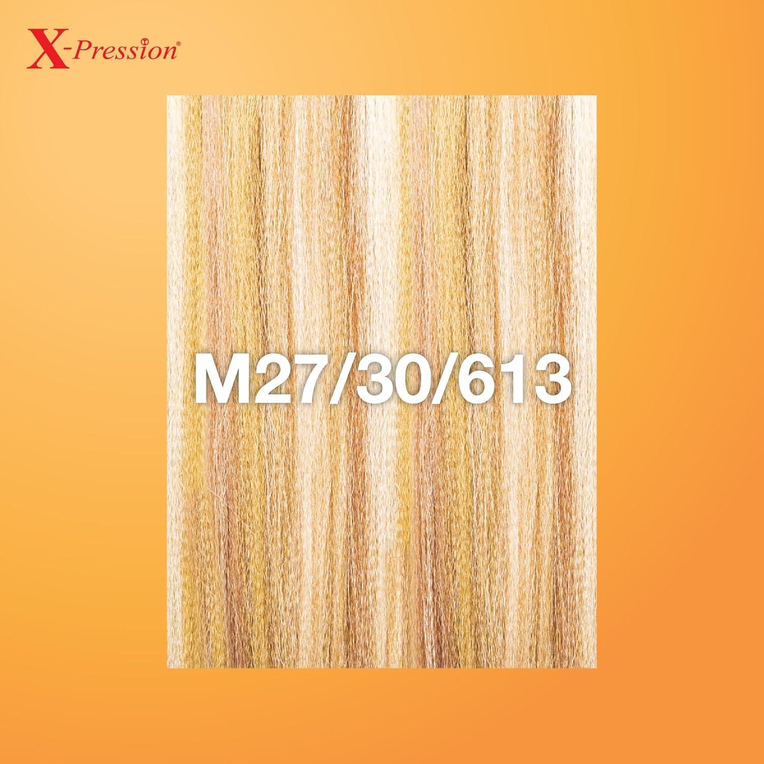 imageSensationnel Xpression prestretched braiding hair 3x braid 58 inch all kanekalon flame retardant synthetic braid for box braids and twists 1 pack 1 JETBLACKM2730613