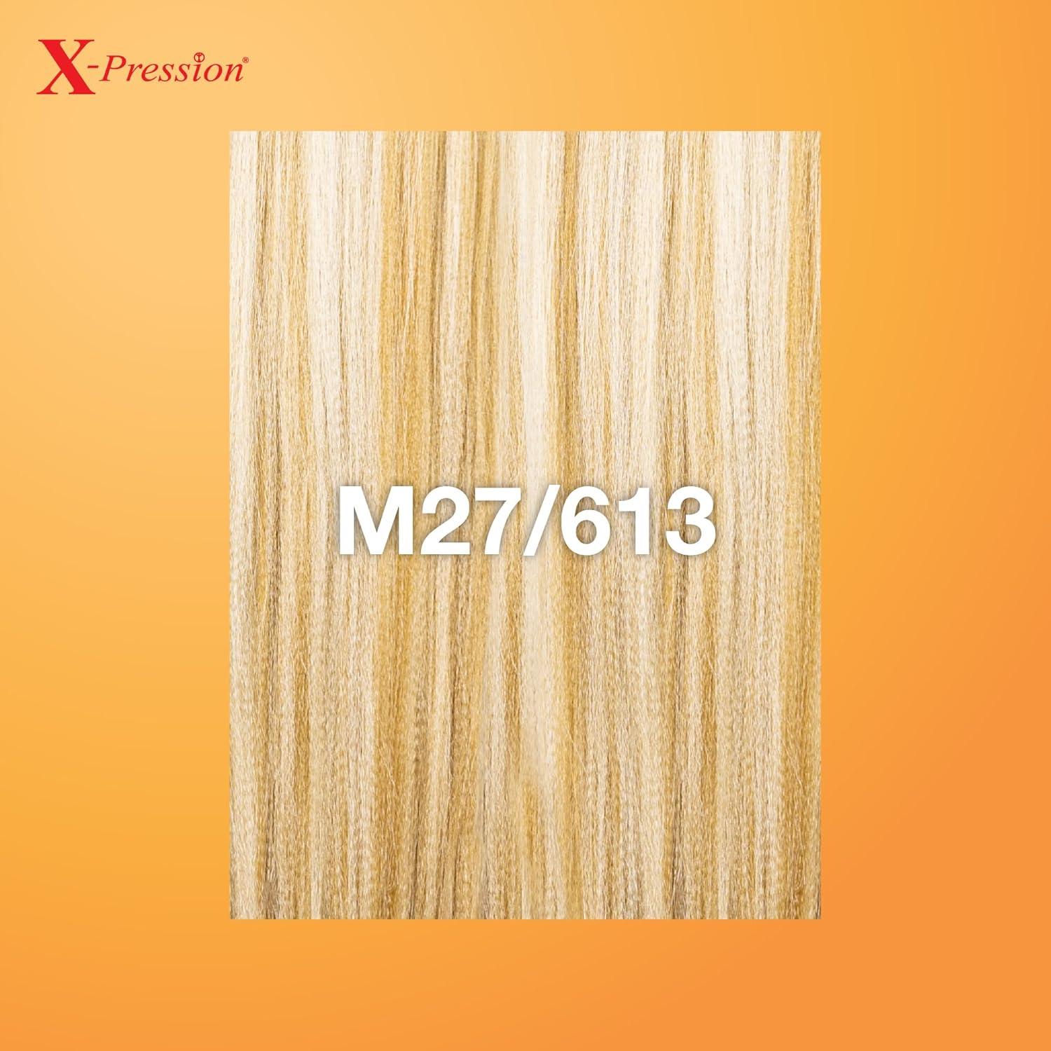 imageSensationnel Xpression prestretched braiding hair 3x braid 58 inch all kanekalon flame retardant synthetic braid for box braids and twists 1 pack 1 JETBLACKM27613