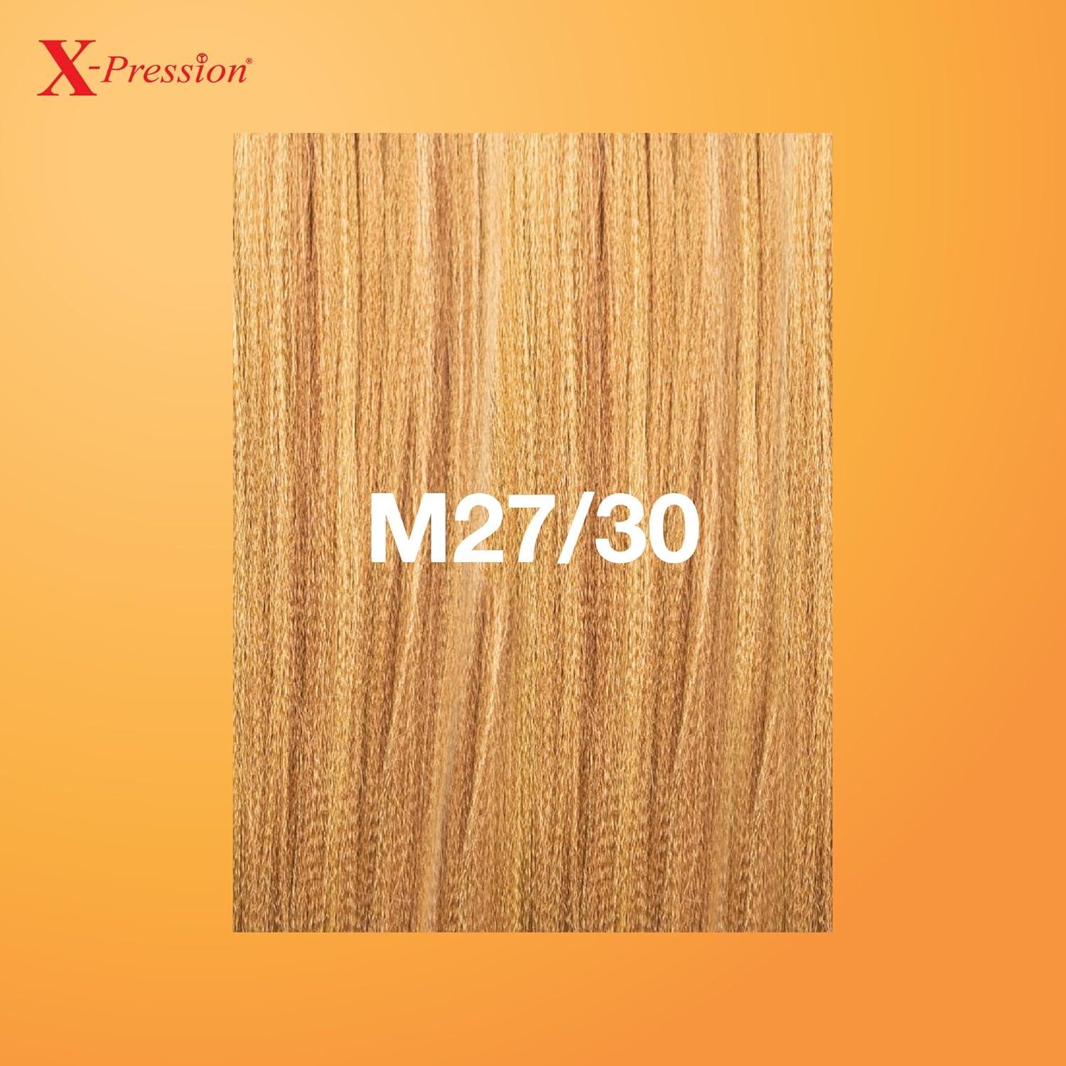 imageSensationnel Xpression prestretched braiding hair 3x braid 58 inch all kanekalon flame retardant synthetic braid for box braids and twists 1 pack 1 JETBLACKM2730