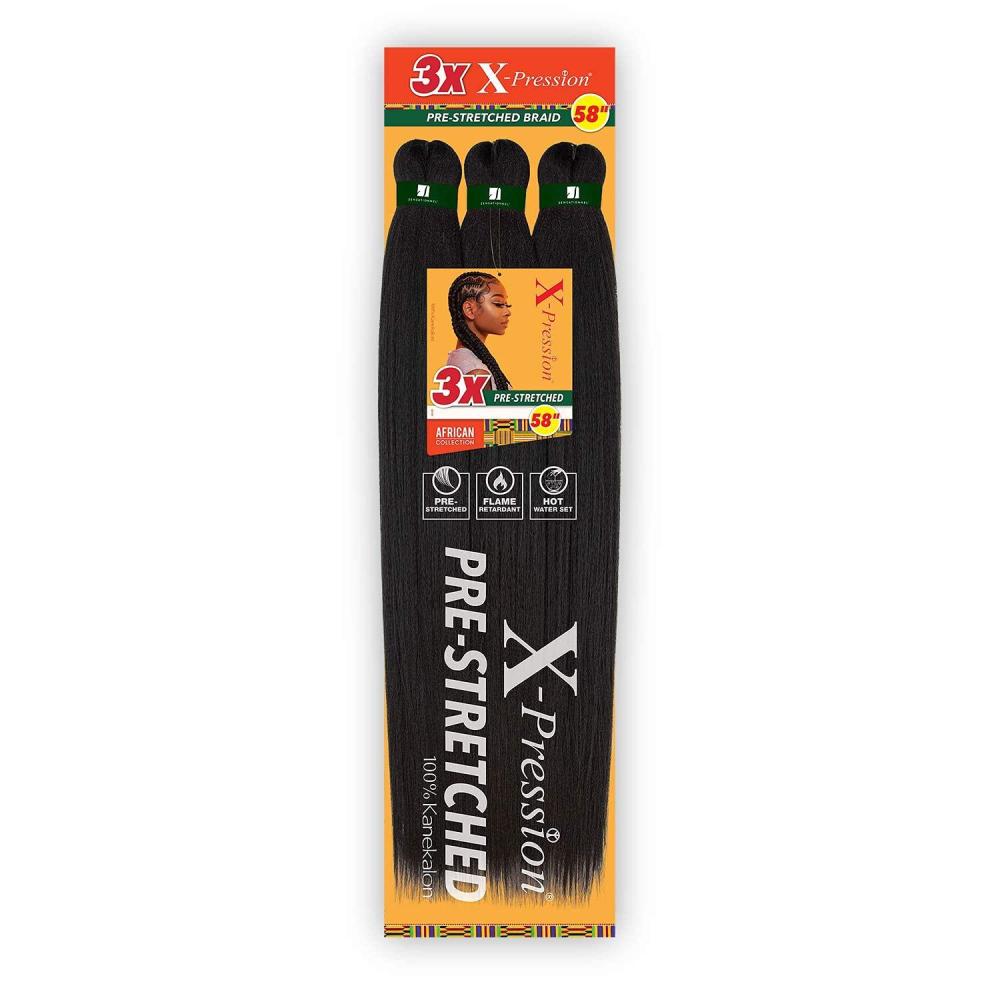 imageSensationnel Braiding XPRESSION 3X PreStretched Braid 58inch 3Pack T1BBLU