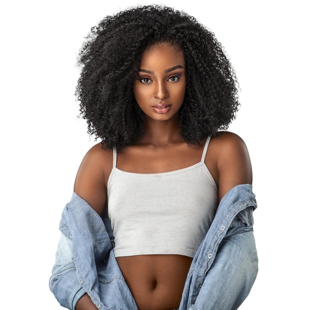 imageSensationnel Curls Kinksandco Half Wig  Game Changer Synthetic Instant Weave Updo Full Cap for Natural 3C to 4C Hair Textures 1 JETBLACK1 JETBLACK