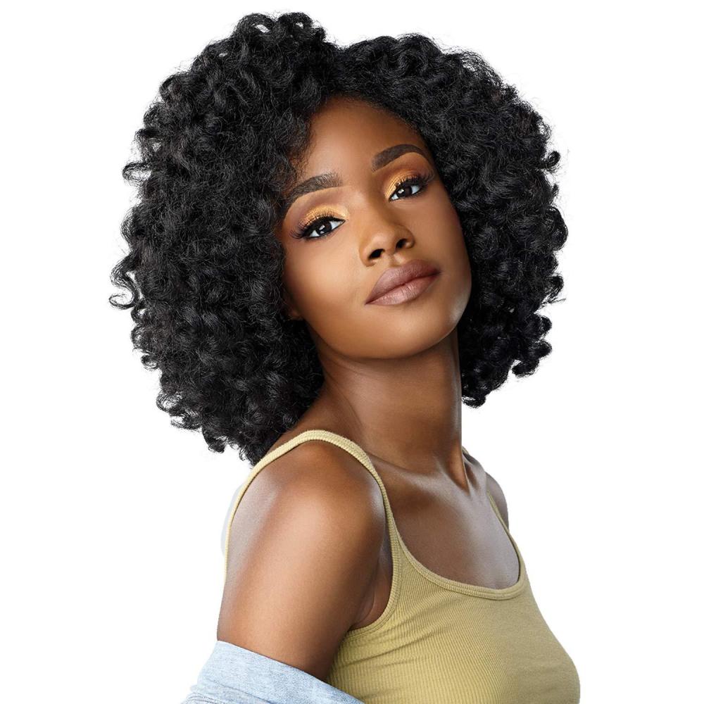 imageSensationnel Curls Kinksandco Half Wig Role Model Synthetic Instant Weave Updo Full Cap for Natural 3C to 4C Hair Textures 1 JETBLACKF1B30
