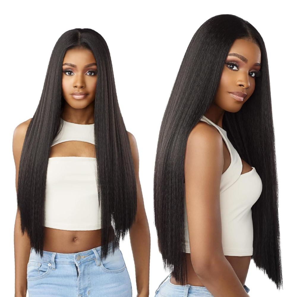 imageSensationnel Curls Kinksandco Kinkyedges Wig Kinky Silk Pressed 26 Inch 13X6 Lace Frontal Natural Kinkytexture Edged Hairline for Natural 3C to 4C Hair Textures 1 JETBLACKBALAYAGEMOCHA