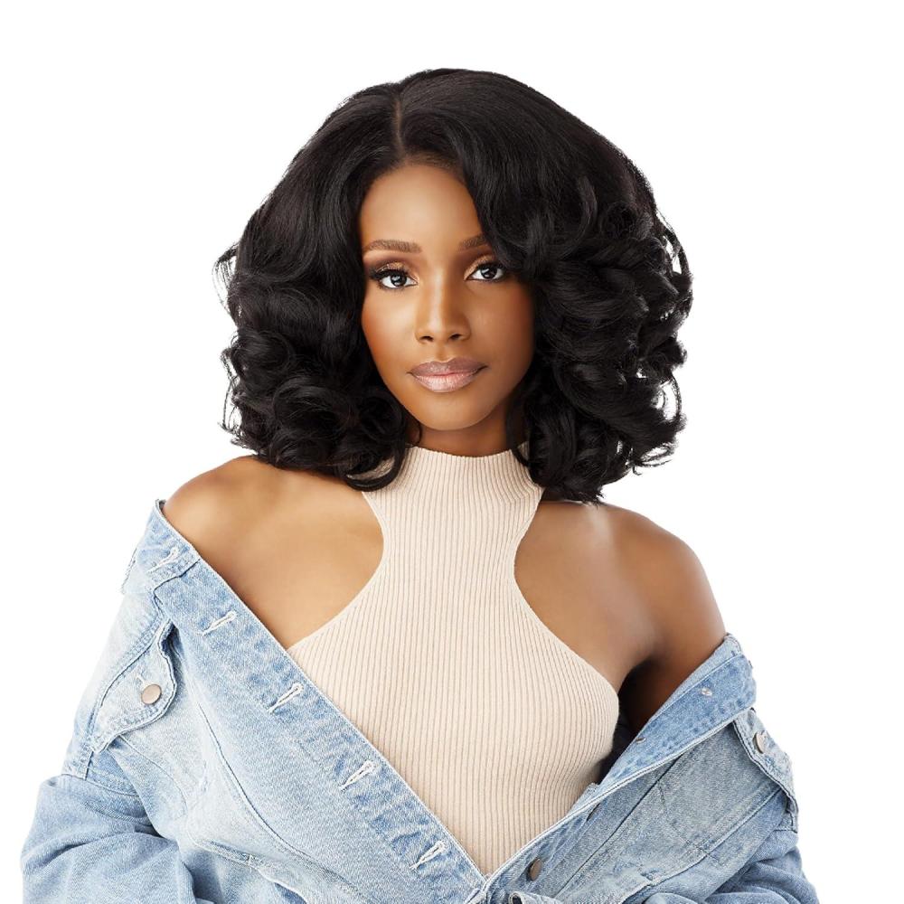 imageSensationnel Curls Kinksandco Kinkyedges Wig Kinky Volume Curl 14 Inch Y Part Lace Natural Kinkytexture Edged Hairline for Natural 3C to 4C Hair Textures 1 JETBLACKBALAYAGEGOLD