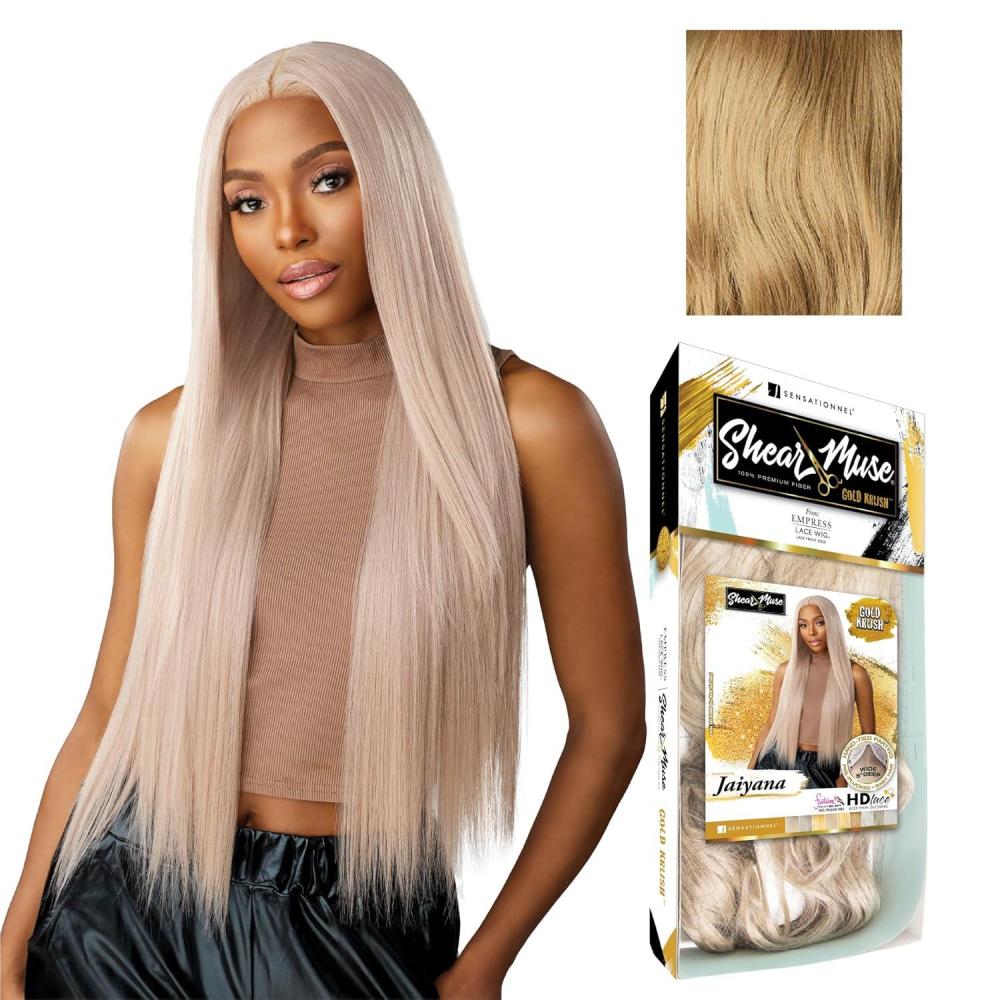 imageSensationnel Shear Muse Goldkrush Lacewig  Jaiyana Deep Laceparting Hand Tied Ready to Wear Synthetic Prestyled Units BEIGEASHBLONDEDIRTYBLONDE
