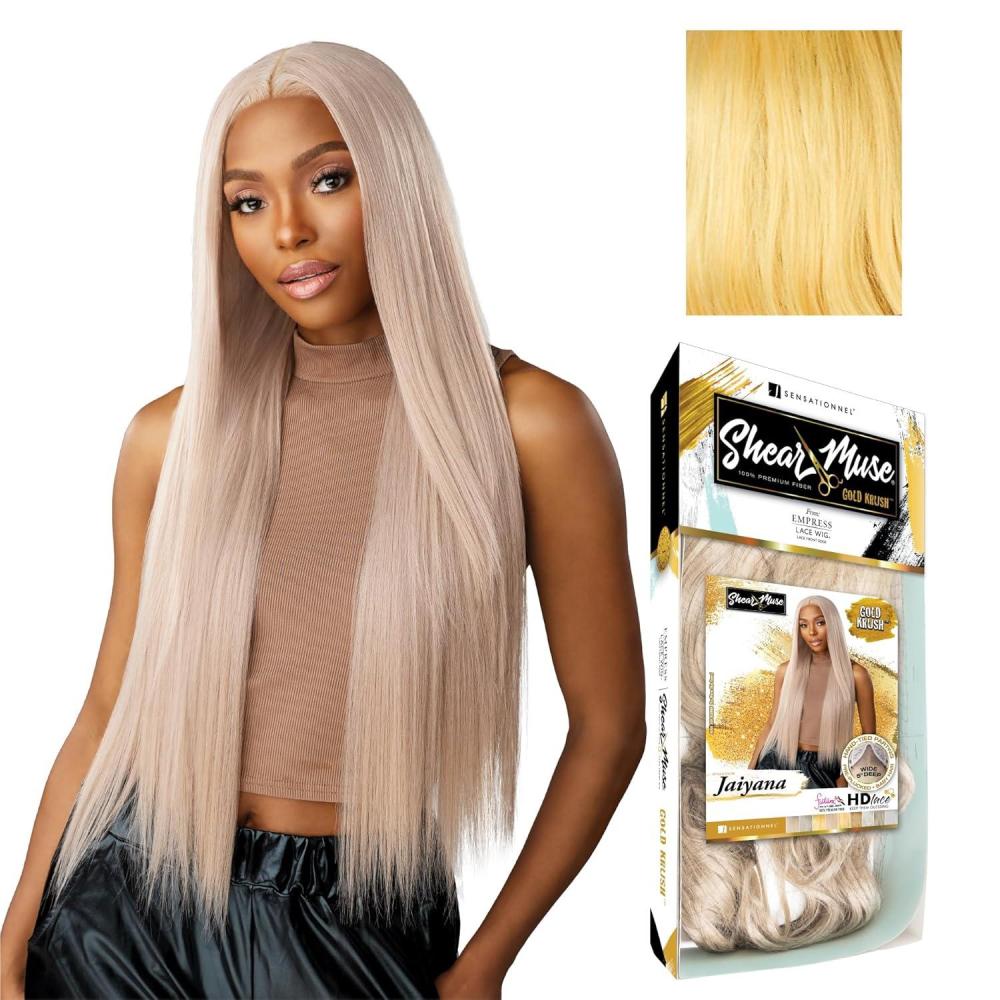 imageSensationnel Shear Muse Goldkrush Lacewig  Jaiyana Deep Laceparting Hand Tied Ready to Wear Synthetic Prestyled Units BEIGEASHBLONDEHONEYBLONDE
