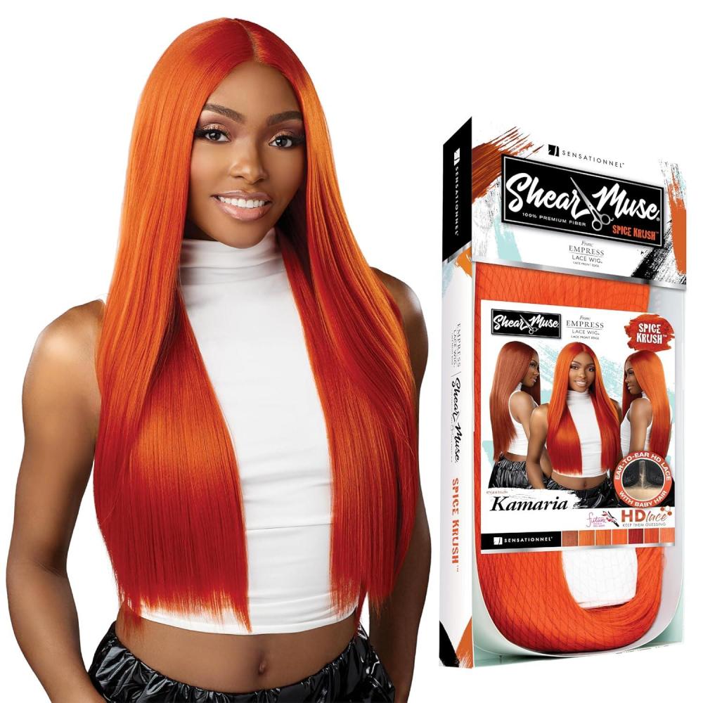 imageSensationnel Shear Muse Lace Wig Kamaria Deep Laceparting Hand Tied Ready to Wear Synthetic Prestyled Units CHOCOLATECOPPERCHOCOLATECOPPER