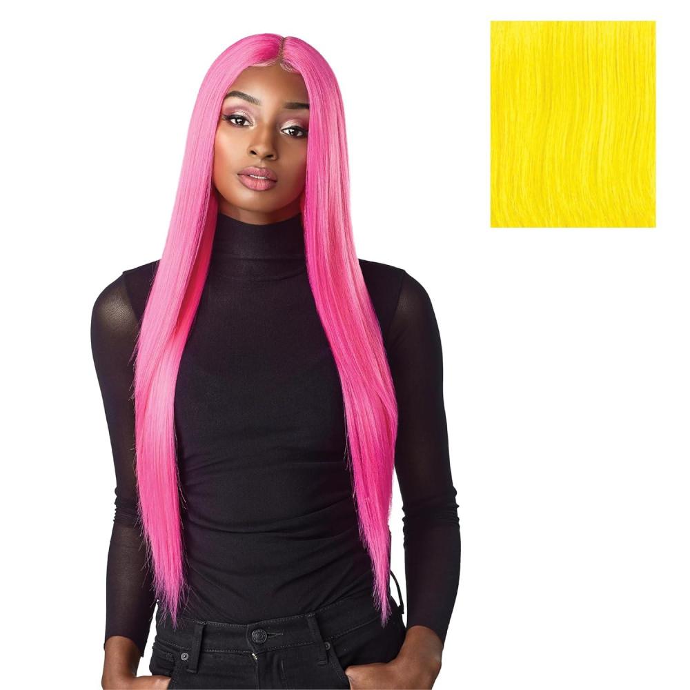 imageSensationnel Shear Muse Lace Wig Lachan Deep Laceparting Hand Tied Ready to Wear Synthetic Prestyled Units BABYBLUENEONLEMON
