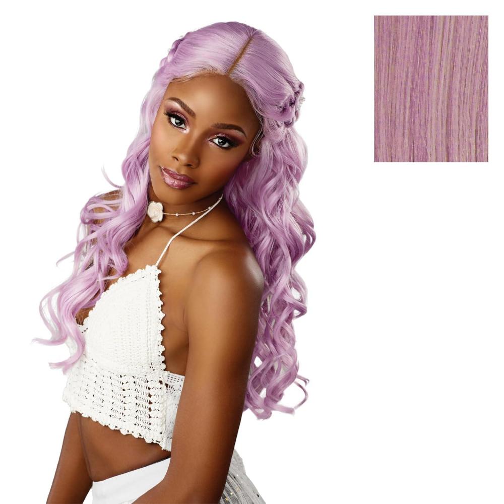 imageSensationnel Shearmuse Festigal Lacewig  Flower Gal Glueless Ypart Laceparting Hand Tied Ready to Wear Synthetic Prestyled Units BLACKLILAC