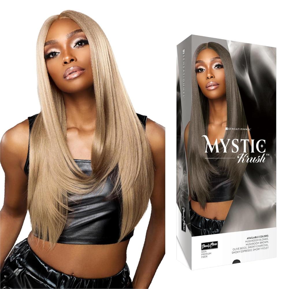 imageSensationnel Shearmuse Mystic Krush Lacewig  Lila Glueless Synthetic Preplucked Hairline Deep Laceparting Hand Tied MUSHROOMBLONDEMUSHROOMBLONDE