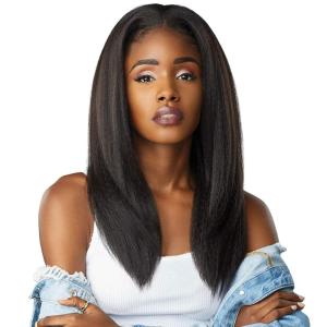 Sensationnel Curls Kinksandco Half Wig – Alpha Woman Synthetic Instant Weave Updo Full Cap for Natural 3C to 4C Hair Textures (1 JETBLACK)(1B OFFBLACK)