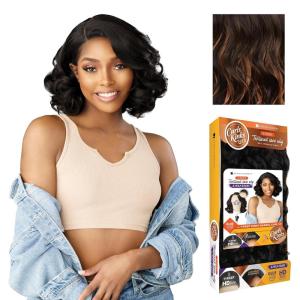 Sensationnel Curls Kinksandco Kinkyedges Wig – Kinky Barrel Curl 12 Inch Y Part Lace Natural Kinkytexture Edged Hairline for Natural 3C to 4C Hair Textures (1 JETBLACK)(F1B/30)