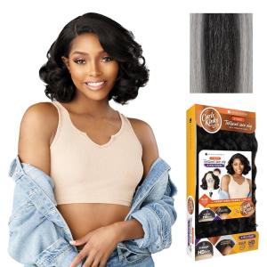 Sensationnel Curls Kinksandco Kinkyedges Wig – Kinky Barrel Curl 12 Inch Y Part Lace Natural Kinkytexture Edged Hairline for Natural 3C to 4C Hair Textures (1 JETBLACK)(HL280/51)