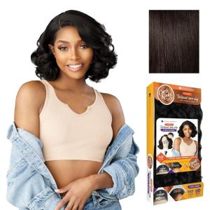 Sensationnel Curls Kinksandco Kinkyedges Wig – Kinky Barrel Curl 12 Inch Y Part Lace Natural Kinkytexture Edged Hairline for Natural 3C to 4C Hair Textures (1 JETBLACK)(2 DARKBROWN)