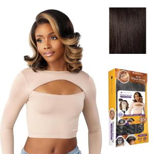 Sensationnel Curls Kinksandco Kinkyedges Wig – Kinky Barrel Curl 14 Inch 13X6 Lace Frontal Natural Kinkytexture Edged Hairline for Natural 3C to 4C Hair Textures (1 JETBLACK)(2 DARKBROWN)