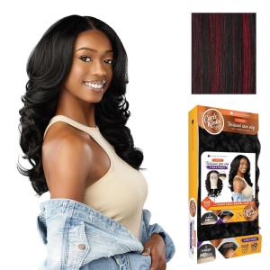 Sensationnel Curls Kinksandco Kinkyedges Wig – Kinky Barrel Curl 20 Inch Y Part Lace Natural Kinkytexture Edged Hairline for Natural 3B to 4C Hair Textures (1 JETBLACK)(F1B/BG)