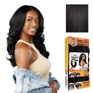 Sensationnel Curls Kinksandco Kinkyedges Wig – Kinky Barrel Curl 20 Inch Y Part Lace Natural Kinkytexture Edged Hairline for Natural 3B to 4C Hair Textures (1 JETBLACK)(1B OFFBLACK)