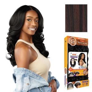 Sensationnel Curls Kinksandco Kinkyedges Wig – Kinky Barrel Curl 20 Inch Y Part Lace Natural Kinkytexture Edged Hairline for Natural 3B to 4C Hair Textures (1 JETBLACK)(F1B/33)