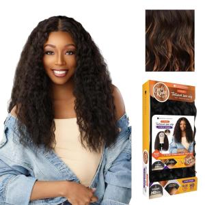 Sensationnel Curls Kinksandco Kinkyedges Wig – Kinky Braid Out 20 Inch Y Part Lace Natural Kinkytexture Edged Hairline for Natural 3C to 4C Hair Textures (1 JETBLACK)(F1B/30)