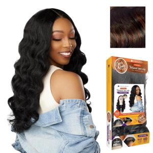 Sensationnel Curls Kinksandco Kinkyedges Wig – Kinky Loose Wand Curl 24 Inch Y Part Lace Natural Kinkytexture Edged Hairline for Natural 3C to 4C Hair Textures (1 JETBLACK)(F1B/350)