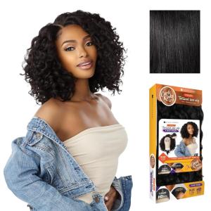 Sensationnel Curls Kinksandco Kinkyedges Wig – Kinky Ringlet Curl 14 inch Y Part Lace Natural Kinkytexture Edged Hairline for Natural 3C to 4C Hair Textures (1 JETBLACK)(1 JETBLACK)