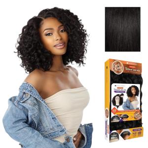 Sensationnel Curls Kinksandco Kinkyedges Wig – Kinky Ringlet Curl 14 inch Y Part Lace Natural Kinkytexture Edged Hairline for Natural 3C to 4C Hair Textures (1 JETBLACK)(1B OFFBLACK)