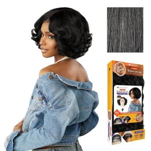 Sensationnel Curls Kinksandco Kinkyedges Wig – Kinky Roller Set 10 Inch Y Part Lace Natural Kinkytexture Edged Hairline for Natural 3C to 4C Hair Textures (1 JETBLACK)(M44)