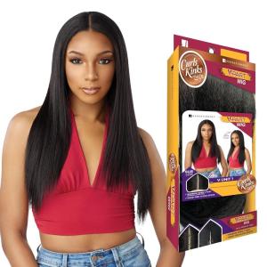 Sensationnel Curls Kinksandco Vpart Wig – Unit 1 Narrow Part Glueless Natural Kinkytexture Edged Hairline for Natural 3C to 4C Hair Textures (1 JETBLACK)(TH1B/COPPER)