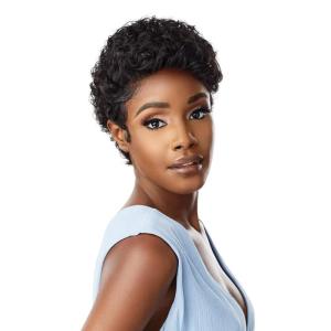 Sensationnel Shear Muse Lace Wig – Amina Deep Laceparting Hand Tied Ready to Wear Synthetic Prestyled Units (2 DARKBROWN)(1 JETBLACK)