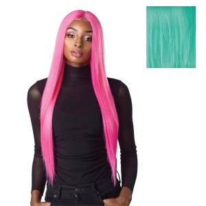 Sensationnel Shear Muse Lace Wig – Lachan Deep Laceparting Hand Tied Ready to Wear Synthetic Prestyled Units (BABYBLUE)(MINTFROST)