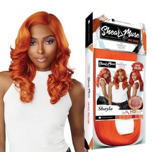 Sensationnel Shear Muse Lace Wig – Shayla Deep Laceparting Hand Tied Ready to Wear Synthetic Prestyled Units (CHOCOLATECOPPER)(RICHCOPPER)