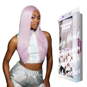 Sensationnel ShearMuse Crystal Cloud Lace Wigs – Dulcia Wide 5 Inch Deep Parting Synthetic Preplucked Hairline Glueless Lacefront (CORALPINK)(FAIRYHEATHER)