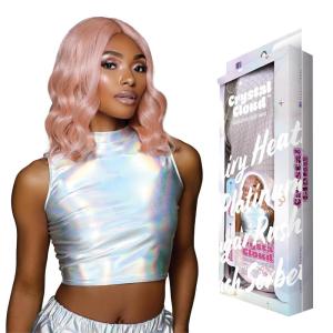 Sensationnel ShearMuse Crystal Cloud Lace Wigs – Lustra Wide 5 Inch Deep Parting Synthetic Preplucked Hairline Glueless Lacefront (CORALPINK)(CORALPINK)