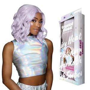 Sensationnel ShearMuse Crystal Cloud Lace Wigs – Lustra Wide 5 Inch Deep Parting Synthetic Preplucked Hairline Glueless Lacefront (CORALPINK)(PINKPONY)