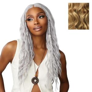 Sensationnel Shearmuse Festigal Lacewig – Dazzle Gal Glueless Ypart Laceparting Hand Tied Ready to Wear Synthetic Prestyled Units (BLEACHBLONDE)(DIRTYBLONDE)