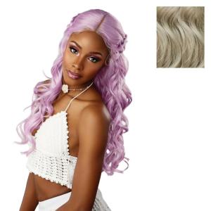 Sensationnel Shearmuse Festigal Lacewig – Flower Gal Glueless Ypart Laceparting Hand Tied Ready to Wear Synthetic Prestyled Units (BLACK)(LIGHTASHBLONDE)